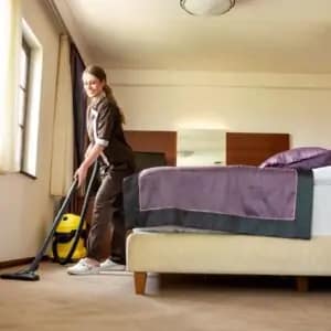 vacuuming bedroom